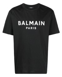 Balmain Logo Print Crew Neck T Shirt