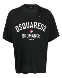 DSQUARED2 Logo Print Distressed T Shirt