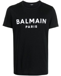 Balmain Logo Print Organic Cotton T Shirt