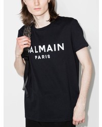 Balmain Logo Print Short Sleeved T Shirt