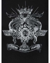 Saint Laurent Logo Printed Cotton Jersey T Shirt