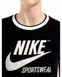 Nike Logo Printed Cropped Jersey T Shirt