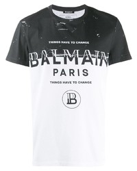 Balmain Logo Printed T Shirt