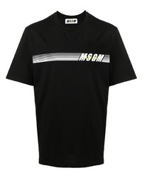 MSGM Logo Stripe Cotton T Shirt