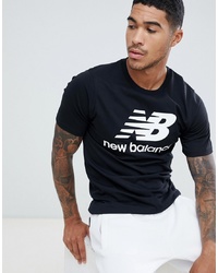 New Balance Logo T Shirt In Black Mt83530 Bk