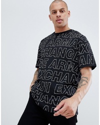 Armani Exchange Loose Fit All Over T Shirt In Black
