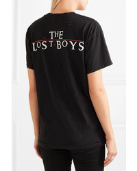 Amiri Lost Boys Distressed Printed Cotton Jersey T Shirt