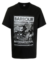Barbour Magazine Logo Print T Shirt