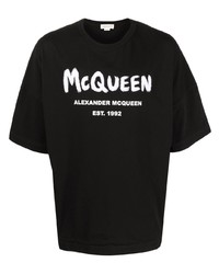 Alexander McQueen Mcqueen Graffiti Logo Print T Shirt