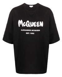 Alexander McQueen Mcqueen Graffiti Logo Print T Shirt