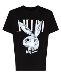 Amiri Metallic Bunny Logo Ss Tee Blk