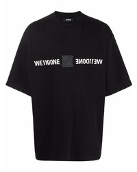 We11done Mirror Logo Print Cotton T Shirt