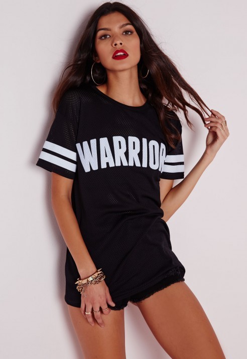 Missguided Warrior Mesh T Shirt Black, $25 | Missguided | Lookastic