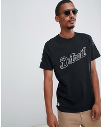 New Era Mlb Detroit Tigers Scoop Hem T Shirt With Chest Logo In Black