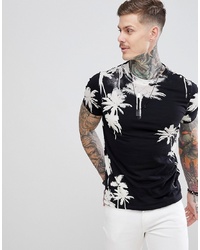 Religion Muscle Fit T Shirt With Palm Print