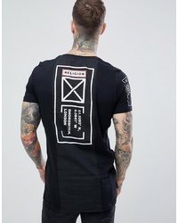 Religion Muscle Fit T Shirt With Reflective Print And Contrast Back Panel