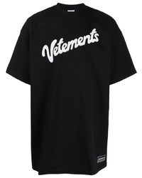 Vetements Oversized Logo Print Cotton T Shirt