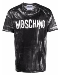 Moschino Paint Effect Logo Print T Shirt