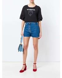 Vivetta Peplum Sleeve Cropped T Shirt