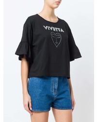 Vivetta Peplum Sleeve Cropped T Shirt