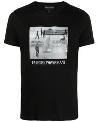 Emporio Armani Photograph Print Cotton T Shirt