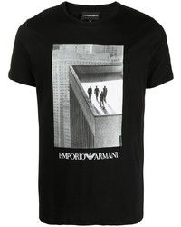 Emporio Armani Photographic Print Cotton T Shirt