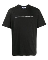 MSGM Quote Print Cotton T Shirt