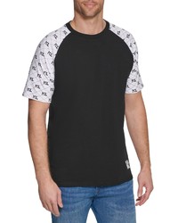 KARL LAGERFELD PARIS Raglan Sleeve Cotton T Shirt In Black At Nordstrom