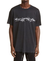 Givenchy Raised Logo Barbed Wire Graphic Tee