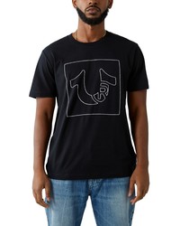 True Religion Brand Jeans Regular Fit Stitch Cotton T Shirt In Jet Black At Nordstrom