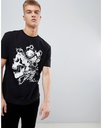 ASOS DESIGN Relaxed T Shirt With Floral Skull Print