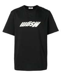 MSGM Reversed Logo Printed T Shirt
