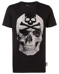 Philipp Plein Rhinestone Embellished Skull T Shirt