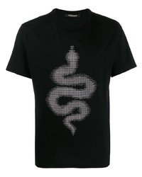 Roberto Cavalli Rhinestone Snake T Shirt