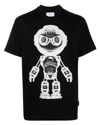 Philipp Plein Robot Logo Print T Shirt