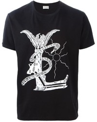 Saint Laurent Logo Print T Shirt