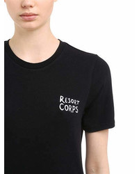 Script Printed Cotton Jersey T Shirt
