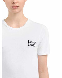 Script Printed Cotton Jersey T Shirt