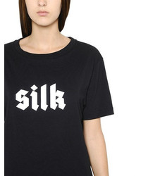 Yang Li Silk Printed Cotton T Shirt