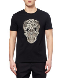 Alexander McQueen Skull Print Cotton Jersey T Shirt