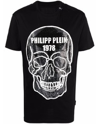 Philipp Plein Skull Print Studded T Shirt