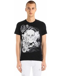 Just Cavalli Skulls Printed Cotton Jersey T Shirt