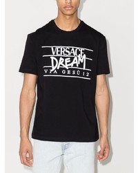 Versace Slogan Logo Print T Shirt