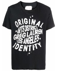 Greg Lauren Slogan Logo Print T Shirt