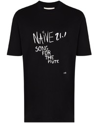 Song For The Mute Slogan Print Cotton T Shirt