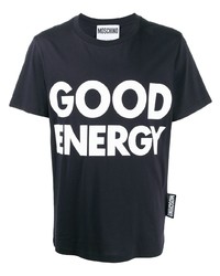 Moschino Slogan Print Crew Neck T Shirt