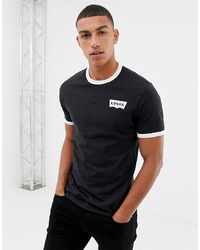 Levi's Small Batwing Logo Ringer T Shirt In Black