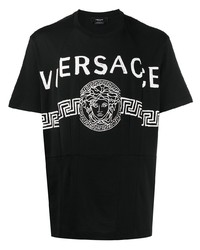 Versace Spliced Medusa Head Logo Print T Shirt