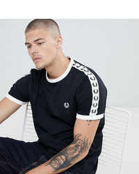 Fred Perry Sports Authentic Taped Ringer T Shirt In Black