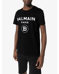 Balmain Stamp Logo Print T Shirt